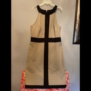 Ann Taylor black and beige little number with the peekaboo neckline.